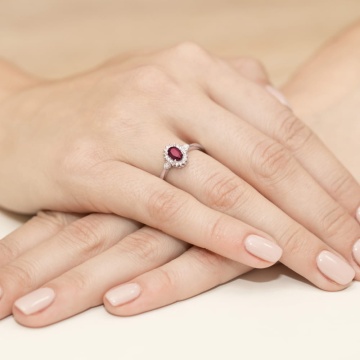 Inel Aur 14K cu Rubin 0.60 ct si Diamante Naturale 0.10 ct - Img 11