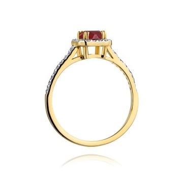 Inel Aur 14K cu Rubin 0.80 ct si Diamante Naturale 0.22 ct - Img 3
