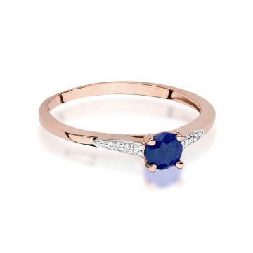 Inel Aur 14K cu Safir 0.30 ct si Diamante Naturale 0.03 ct - Img 6