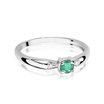 Inel Aur 14K cu Smarald 0.15 ct si Diamante Naturale 0.01 ct - Img 10
