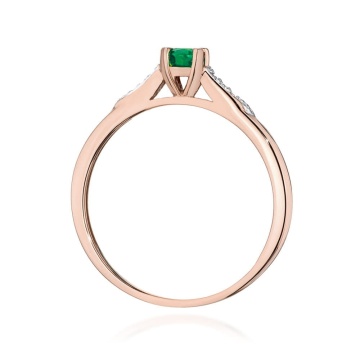Inel Aur 14K cu Smarald 0.30 ct si Diamante Naturale 0.03 ct - Img 7