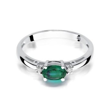 Inel Aur 14K cu Smarald 0.40 ct si Diamante Naturale 0.03 ct - Img 12
