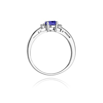Inel Aur 14K cu Tanzanit 0.40 ct si Diamante Naturale 0.03 ct - Img 7