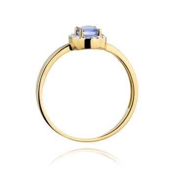 Inel Aur 14K cu Tanzanit 0.40 ct si Diamante Naturale 0.08 ct - Img 3