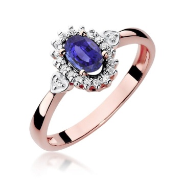 Inel Aur 14K cu Tanzanit 0.40 ct si Diamante Naturale 0.10 ct - Img 7