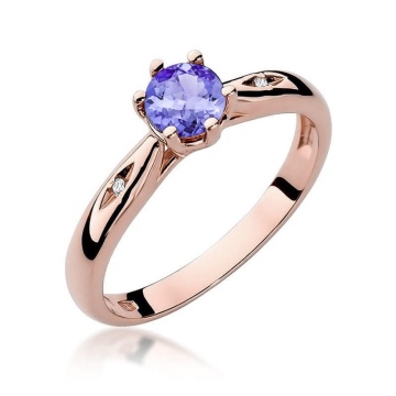 Inel Aur 14K cu Tanzanit 0.50 ct si Diamante Naturale 0.01 ct - Img 8