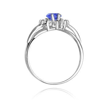 Inel Aur 14K cu Tanzanit 0.70 ct si Diamante Naturale 0.30 ct - Img 7