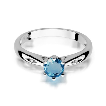 Inel Aur 14K cu Topaz London Blue 0.50 ct si Diamante Naturale 0.01 ct - Img 10