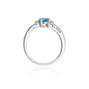 Inel Aur 14K cu Topaz London Blue 0.50 ct si Diamante Naturale 0.03 ct - Img 10