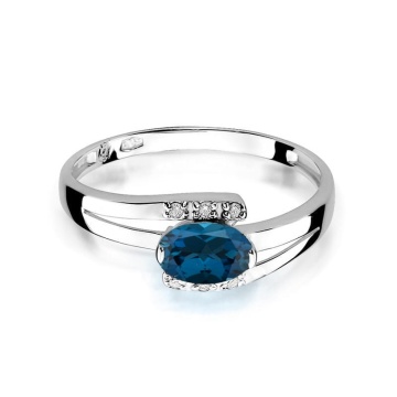 Inel Aur 14K cu Topaz London Blue 0.50 ct si Diamante Naturale 0.05 ct - Img 10