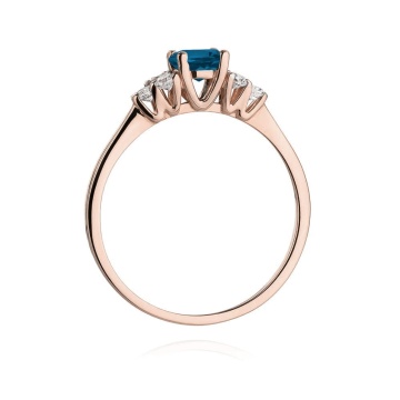 Inel Aur 14K cu Topaz London Blue 0.50 ct si Diamante Naturale 0.18 ct - Img 11