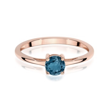 Inel Aur 14K cu Topaz London Blue 0.50 ct - Img 6