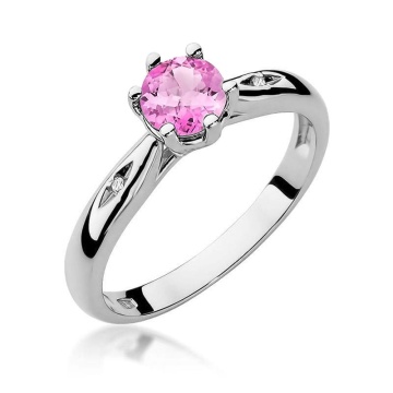 Inel Aur 14K cu Topaz Roz 0.60 ct si Diamante Naturale 0.01 ct - Img 9
