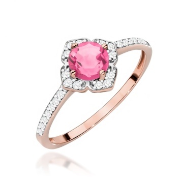 Inel Aur 14K cu Topaz Roz 0.60 ct si Diamante Naturale 0.13 ct - Img 9