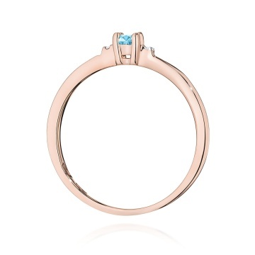 Inel Aur 14K cu Topaz Swiss 0.15 ct si Diamante Naturale 0.01 ct - Img 7