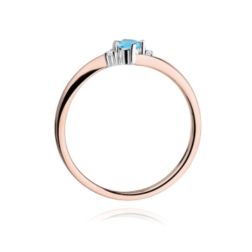 Inel Aur 14K cu Topaz Swiss 0.15 ct si Diamante Naturale 0.02 ct - Img 7