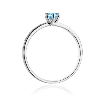Inel Aur 14K cu Topaz Swiss 0.15 ct si Diamante Naturale 0.07 ct - Img 10