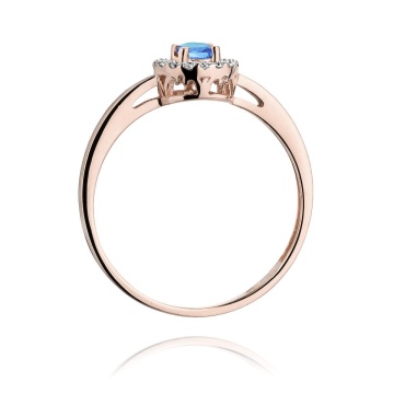Inel Aur 14K cu Topaz Swiss 0.15 ct si Diamante Naturale 0.08 ct - Img 7
