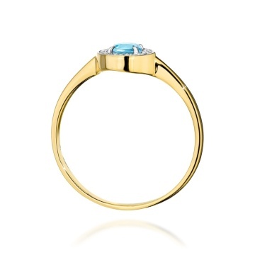 Inel Aur 14K cu Topaz Swiss 0.25 ct si Diamante Naturale 0.10 ct - Img 3