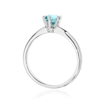 Inel Aur 14K cu Topaz Swiss 0.50 ct si Diamante Naturale 0.04 ct - Img 7