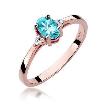 Inel Aur 14K cu Topaz Swiss 0.50 ct si Diamante Naturale 0.05 ct - Img 8