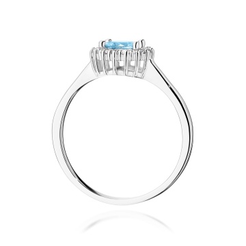 Inel Aur 14K cu Topaz Swiss 0.50 ct si Diamante Naturale 0.14 ct - Img 6