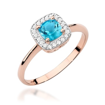 Inel Aur 14K cu Topaz Swiss 0.70 ct si Diamante Naturale 0.10 ct - Img 5