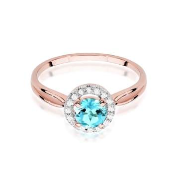 Inel Aur 14K cu Topaz Swiss 0.80 ct si Diamante Naturale 0.08 ct - Img 6