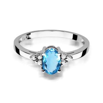 Inel Aur 14K cu Topaz Swiss 0.90 ct si Diamante Naturale 0.05 ct - Img 10