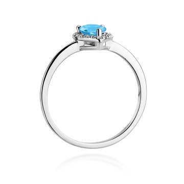 Inel Aur 14K cu Topaz Swiss 0.90 ct si Diamante Naturale 0.10 ct - Img 11