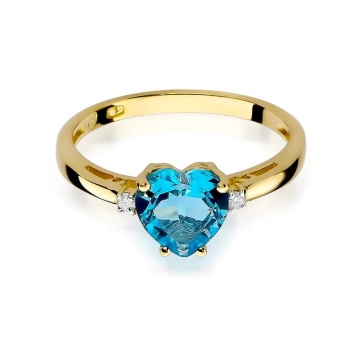 Inel Aur 14K cu Topaz Swiss 1.20 ct si Diamante Naturale 0.03 ct - Img 6