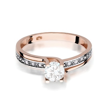 Inel Aur 14K cu White Sapphire 0.50 ct si Diamante Naturale 0.03 ct - Img 6