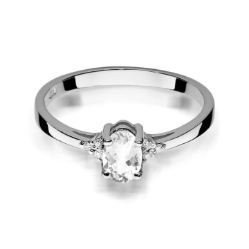 Inel Aur 14K cu White Sapphire 0.50 ct si Diamante Naturale 0.05 ct - Img 5
