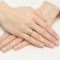 Inel Aur 14K cu White Sapphire 0.60 ct si Diamante Naturale 0.04 ct - Img 4