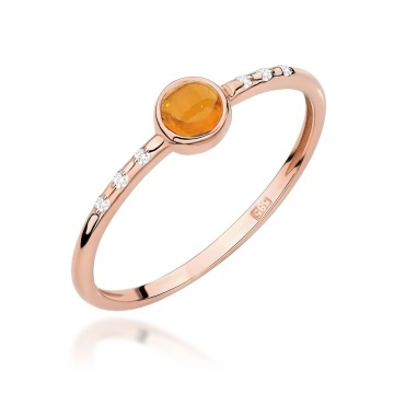 Inel Aur 14K cu Yellow Tourmaline 0.30 ct si Diamante Naturale 0.03 ct - Img 5