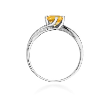 Inel Aur 9K cu Citrin 0.50 ct si Diamante Naturale 0.05 ct - Img 7