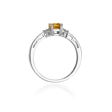 Inel Aur 9K cu Citrin 0.60 ct si Diamante Naturale 0.03 ct - Img 7