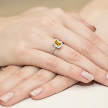 Inel Aur 9K cu Citrin 0.60 ct si Diamante Naturale 0.19 ct - Img 8