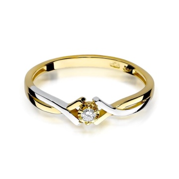 Inel Aur 9K cu Diamant Natural 0.04 ct - Img 2