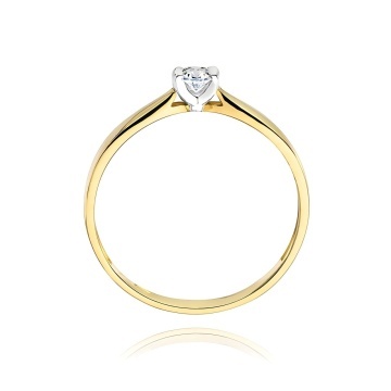 Inel Aur 9K cu Diamant Natural 0.08 ct - Img 2