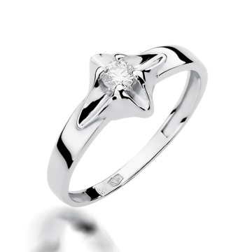 Inel Aur 9K cu Diamant Natural 0.12 ct - Img 5