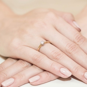 Inel Aur 9K cu Diamant Natural 0.15 ct - Img 4
