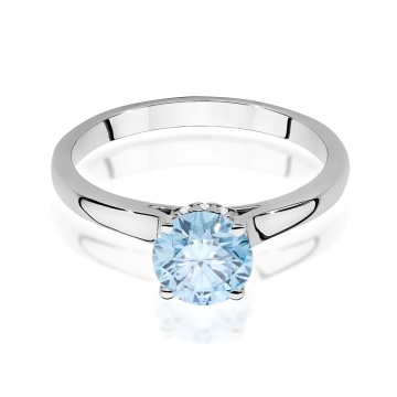 Inel Aur 9K cu Diamante Albastre de Laborator 1.07 ct - Img 6