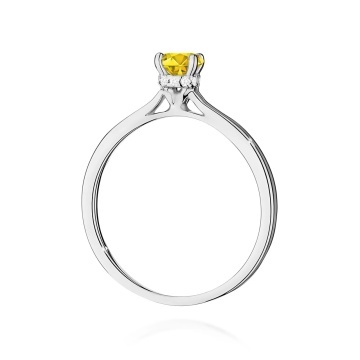 Inel Aur 9K cu Diamante Galbene de Laborator 0.56 ct - Img 7