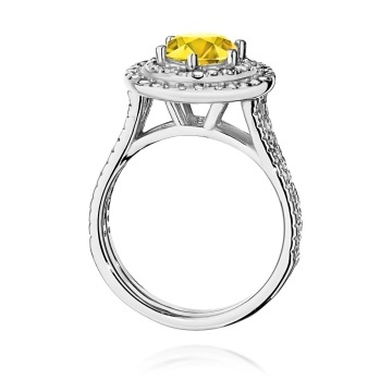 Inel Aur 9K cu Diamante Galbene de Laborator 1.63 ct - Img 7