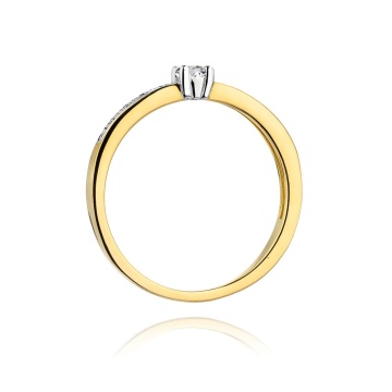Inel Aur 9K cu Diamante Naturale 0.13 ct - Img 3