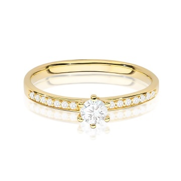 Inel Aur 9K cu Diamante Naturale 0.17 ct - Img 2