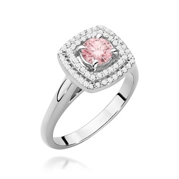 Inel Aur 9K cu Diamante Roz de Laborator 0.78 ct - Img 5
