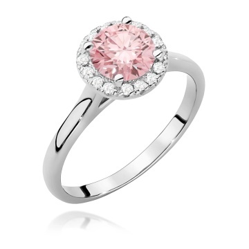 Inel Aur 9K cu Diamante Roz de Laborator 1.14 ct - Img 5