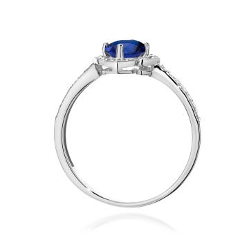 Inel Aur 9K cu Safir 0.50 ct si Diamante Naturale 0.13 ct - Img 7